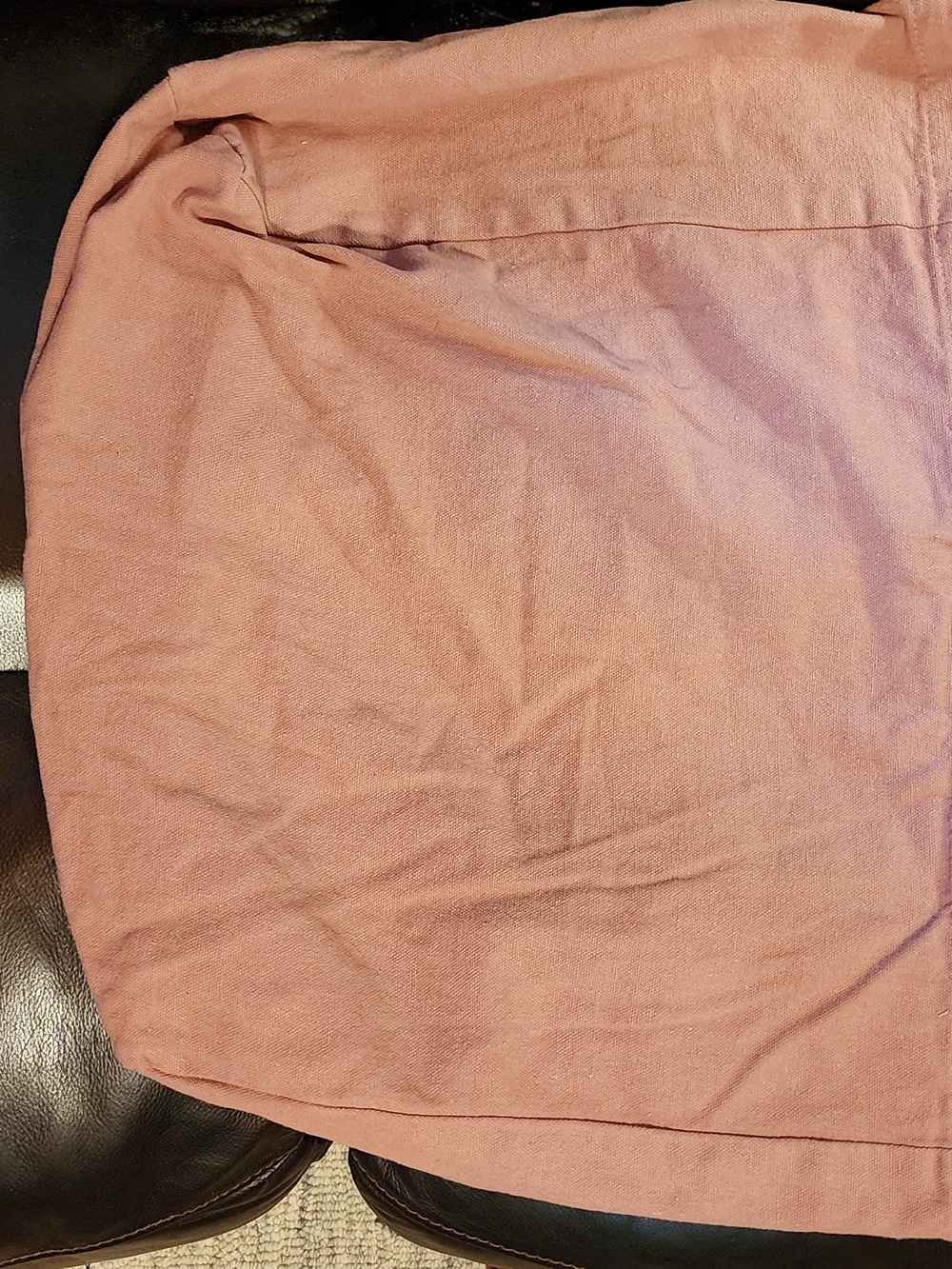Rae Dunn Dusty Rose Canvas Tote with Striped Handles - Picture 4 of 4